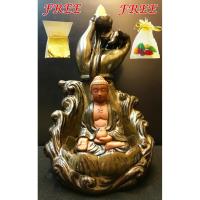 ราคา รูปปั้น พระพุทธรูป (Buddha) พระพุทธรูปบูชา เซรามิก เสริมโชคลาภ ฟรี กำยาน แผ่นทอง (1756305710)