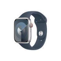ราคา APPLE Apple Watch Series 9 GPS + Cellular 45mm Silver Aluminium Case with Storm Blue Sport Band - M/L (3077420)