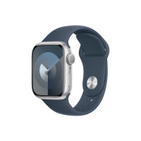 ราคา APPLE Apple Watch Series 9 GPS 41mm Silver Aluminium Case with Storm Blue Sport Band - M/L (3077469)