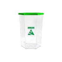 ราคา ถังขยะใสหกเหลี่ยมขอบสีสกรีนลาย 56 ลิตร คีปอิน RW9271 สีเขียว (0097547)