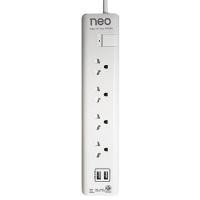 ราคา NEO ปลั๊กไฟ มอก. 4 ช่อง 2 USB รุ่น 5134 สีขาว (8003954)