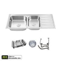 ราคา KITCHEN STUDIO ซิงค์ฝัง 2 หลุม มีที่พัก รุ่น KSS-12050-6S-S (1255048)