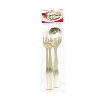 ราคา ANYHOME ช้อนส้อมโมเดิร์นปลายเรียบ สีทอง 3 คู่ (1259772)