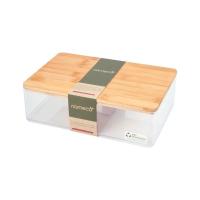 ราคา ANYHOME กล่องเหลี่ยมใส NC BB01091 ฝาไม้ (1262332)