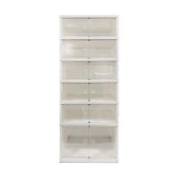 ราคา ANYHOME ตู้ใส่รองเท้า 6 ชั้น WH44 ขาวบานสีใส (1297702)