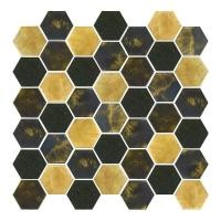 ราคา IMEX โมเสคแก้ว QUAINT GOLD BLACK HEX 12X12*A (1249590)