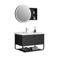 ราคา BATH&BATH BT-6929 ชุดตู้วางอ่าง +ตู้กระจก สีดำ (1249513)