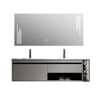 ราคา BATH&BATH BT-516B ชุดตู้วางอ่าง+ตู้กระจก สีเทา (1249516)
