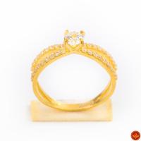 ราคา LSW แหวนทองคำแท้ 1 สลึง (3.79 กรัม) ลายชูพลอยก้านคู่พลอย RC-142 (9983131217)