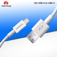 ราคา สายชาร์จ Romoss รองรับ Huawei Super Charge 66W,40Wและ 22.5W USB-A to C 1M สีขาว CB304 (98609)