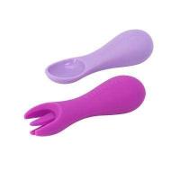 ราคา Marcus Marcus ช้อนส้อมซิลิโคน Silicone Palm Grasp Spoon Fork Set 8เดือน (7946991436)