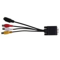 ราคา สายทีวี AV ออก3ตัวแปลง RCA VGA ไปแล็ปท็อป PC สายวิดีโอช่องต่อ HDTV RCA (17984615803)
