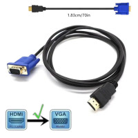 ราคา สายแปลง อะแดปเตอร์ HDMI เป็น VGA ตัวแปลงสายเคเบิลอะแดปเตอร์ hdmi HD 1080p โน้ตบุ๊กเป็นจอภาพ VGA สายHDMI สายVGA ยาว1 8 เม ต้องใช้ตัวถอดรหัส (14829274947)