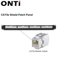 ราคา ONTI 24 Port Dust Proof Durable Shielded Patch Panel Compatible with CAT5e CAT6 CAT6A CAT7 CAT8 Moudle for Ethernet (19232276661)