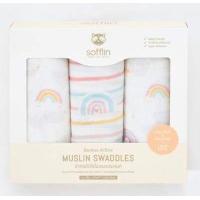 ราคา Sofflin ผ้าอ้อมมัสลินใยไผ่ ไซส์ XL ลาย Rainbow 3 ผืน (17275792722)