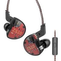 ราคา KZ ZS10 Wired Earphone 4BA+1DD Hybrid Technology with Mic Black