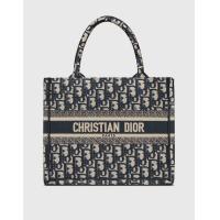 ราคา Dior Dior Book Tote Small Blue Oblique Embroidery Tote Bag (Totes) (2381488)