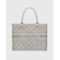 ราคา Dior Dior Book Tote Medium Gray Oblique Embroidery Tote Bag (Totes) (2381491)