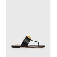 ราคา Valentino One Stud Calfskin Thong Flat Sandal (Flats,Slides) (2377603)