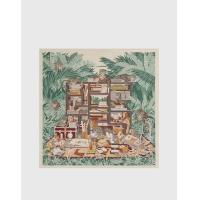 ราคา Hermès Hermès Les 12 Leopards 140 Cashmere Silk Shawl -Naturel/ Vert/Vieux Rose (Scarves,Printed Scarves) (2981086)