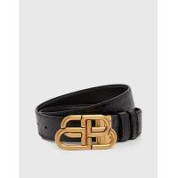 ราคา Balenciaga BB Smooth Calfskin And Shiny Crocodile Embossed Calfskin Reversible Belt (Belts,Waist) (3023618)
