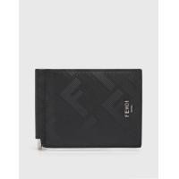 ราคา Fendi FF Black Leather Money Clip Card Holder (Wallets and Small Leather Goods,Cardholders) (3438745)