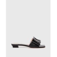 ราคา Roger Vivier Covered Leather Buckle Mules (Sandals,Low Heels) (2377592)