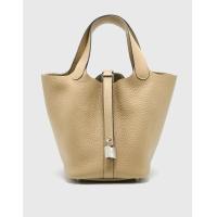 ราคา Hermès Hermès Picotin Lock 18 Taurillon Clemence Leather Bucket Bag-Trench Silver Hardware (Bucket Bags) (4496974)