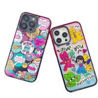ราคา เคสโทรศัพท์อะคริลิคใส แบบนิ่ม ลายการ์ตูนกราฟฟิตี้ ไล่โทนสี กันกระแทก สําหรับ iPhone 11/ 12/12P/12PM /13 PM//14PM/15/15P (26651799119)