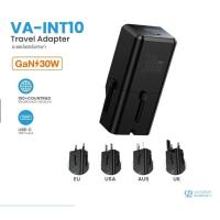ราคา VEGER VA-INT10 Universal Travel Adapter GAN 30W ปลั๊ก Type-C อะแดปเตอร์พกพา รับประกัน 2ปี (26567906102)