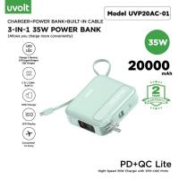 ราคา Uvolt Power Bank PD+QC Lite Hight Speed 35W Charger with 1PD+1QC Ports (27279737330)