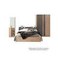 KONCEPT TOUCHI ชุดห้องนอน 6 ฟุต พร้อมตู้เสื้อผ้าบานเปิด 120 ซม. สี SOLID OAK