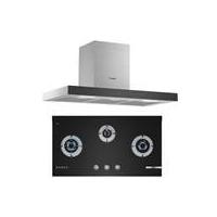 ราคา Bosch เตาแก๊สแบบฝัง+เครื่องดูดควันกระโจม รุ่น PMD93A31AX+DWBM98G50