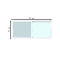 AZLE หน้าต่างบานเลื่อน UPVC S-S มุ้ง 240X110 ซม.