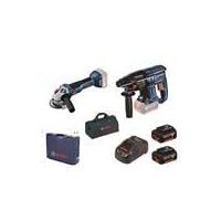 BOSCH ชุดสว่านโรตารี่+เจียรไร้สาย (พร้อมแบตเตอรี่) 18 โวลต์ รุ่น GWS18V-10+GHB180LI BRUSHLESS