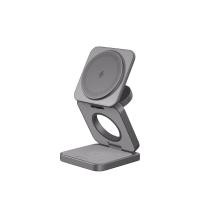 ราคา แท่นชาร์จไร้สาย ADAM elements Mag 3 Pro Qi2 3-in-1 Foldable Travel Charging Station สีเทาเข้ม