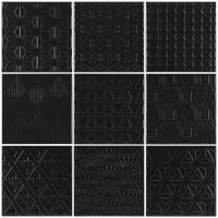 Cotto กระเบื้องโมเสค คอตโต้ 4SR1-สปิริท แบล็ค (PACK10) 12X12 นิ้ว