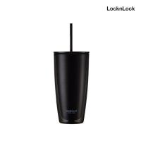 ราคา LocknLock แก้วน้ำพลาสติก 2 ชั้นพร้อมหลอด Double Wall Cold Cup รุ่น HAP507 สีดำ (77479)