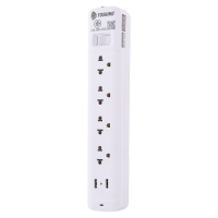 ราคา Toshino รางปลั๊กไฟ 4 ช่อง 1 สวิตช์ 2 USB ยาว 3 เมตร รุ่น SO-43USB (191031)