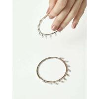 ราคา SWAN ต่างหูห่วงเงินแท้ Baguette Dangling Hoop รุ่น 8185955527 สีเงิน (MKP1339704)