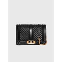 ราคา REBECCA MINKOFF กระเป๋ารุ่น CHEVRON QUILTED SMALL LOVE CROSSBODY BAG สี BLACK One Size (MKP1207386)