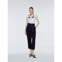 ราคา ASV (SS24) กางเกงผู้หญิงขายาว เอวสูง ทรงขากระบอกเล็ก แต่งคาดเข็มขัด สีดำ S (MKP1720647)