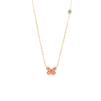 ราคา Fonney สร้อยคอผู้หญิงรุ่น ผีเสื้อชมพู สีทอง 46 (GRMKPPR000125542)