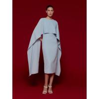 ราคา ASAVA ( SS24 ) เดรสผู้หญิง ทรงเข้ารูป แต่งแขนเคป ผ่าหลัง สีฟ้า XS (MKP1741992)