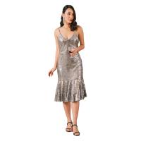 ราคา ROSE THE LABEL เดรสผ้าเลื่อมสีเงิน Silver veronica sequin dress S (GRMKPPR000063015)