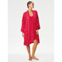 ราคา Marks & Spencer เสื้อคลุมนอนผู้หญิง Dream Satin Polka Dot สี Ruby M (CDS10737897)
