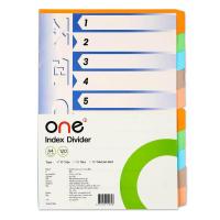 ราคา One อินเด็กซ์กระดาษ A4 D 10 หยัก คละสีเข้ม ONE (MKP1642099)