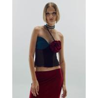 ราคา BLACKDOG BKK เสื้อเกาะอกผู้หญิงดอกไม้สีดำ One Size (MKP1600929)