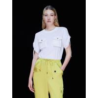 ราคา ASV (SS24) เสื้อผู้หญิง คอกลม แต่งกระเป๋าหน้าและกระดุมทอง สีขาว S (GRMKPPR000111869)