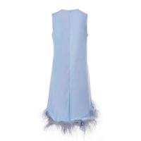 ราคา SENADA เดรสผู้หญิงแต่งขนนกคอลึกสีฟ้าอ่อน 36 EU (MKP1782080)